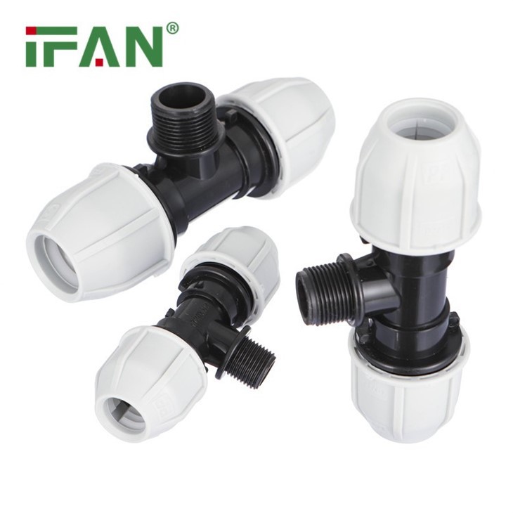 Durable PP Compression Fitting For HDPE Pipe Connections factory